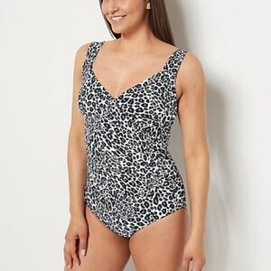 Jantzen Print Surplice Maillot One- Piece Swimsuit